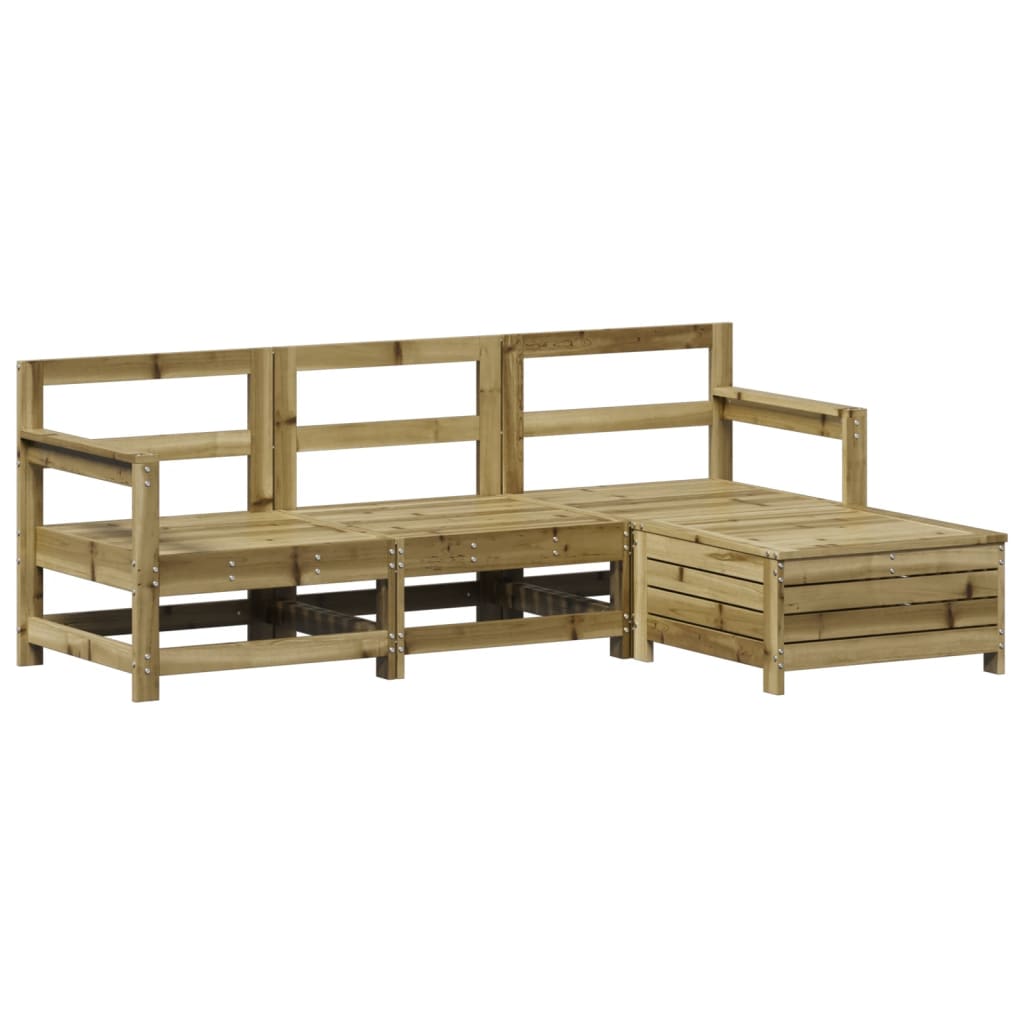 4-dijelni set vrtnih sofa od impregnirane borovine