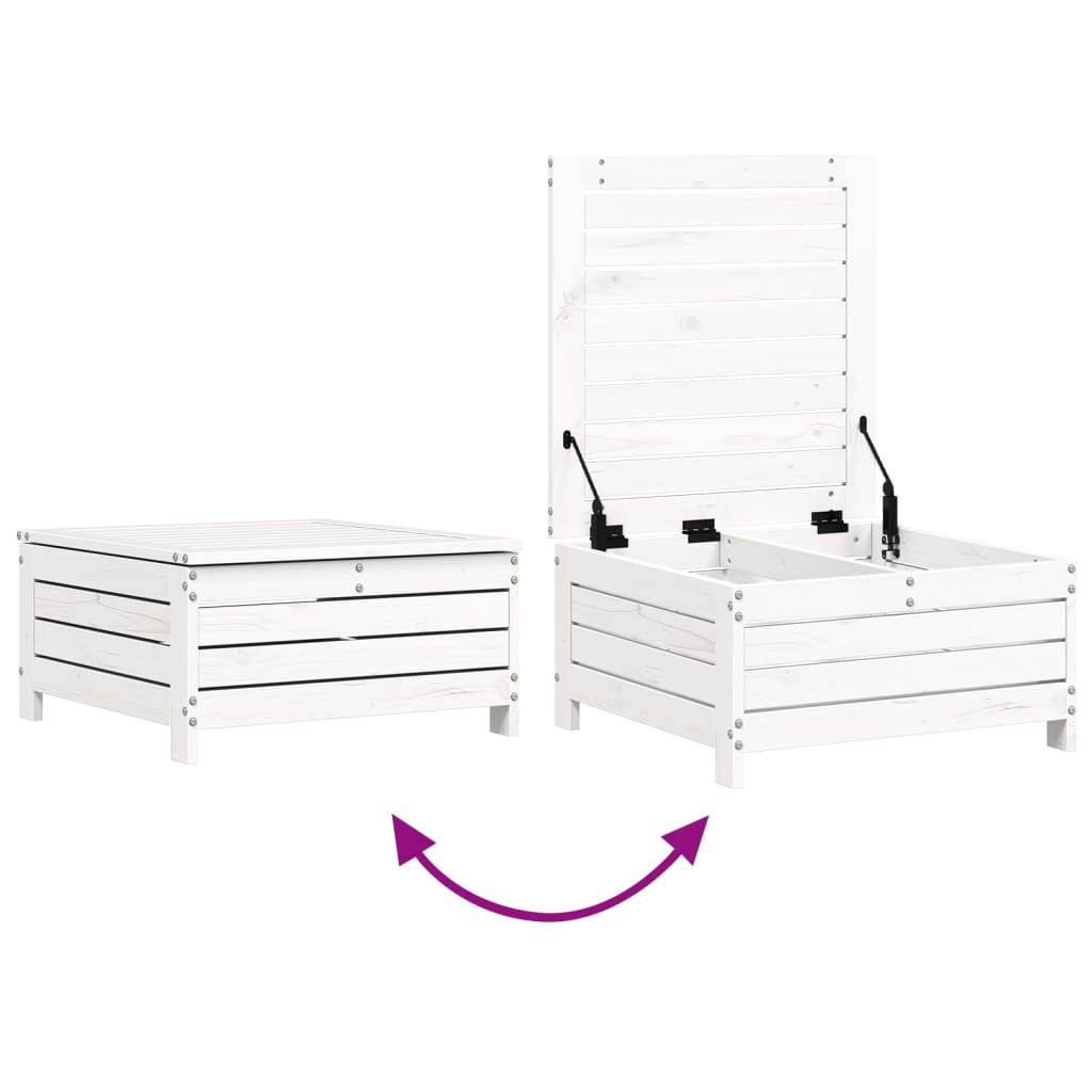 6-dijelni set vrtnih sofa bijeli od masivne borovine