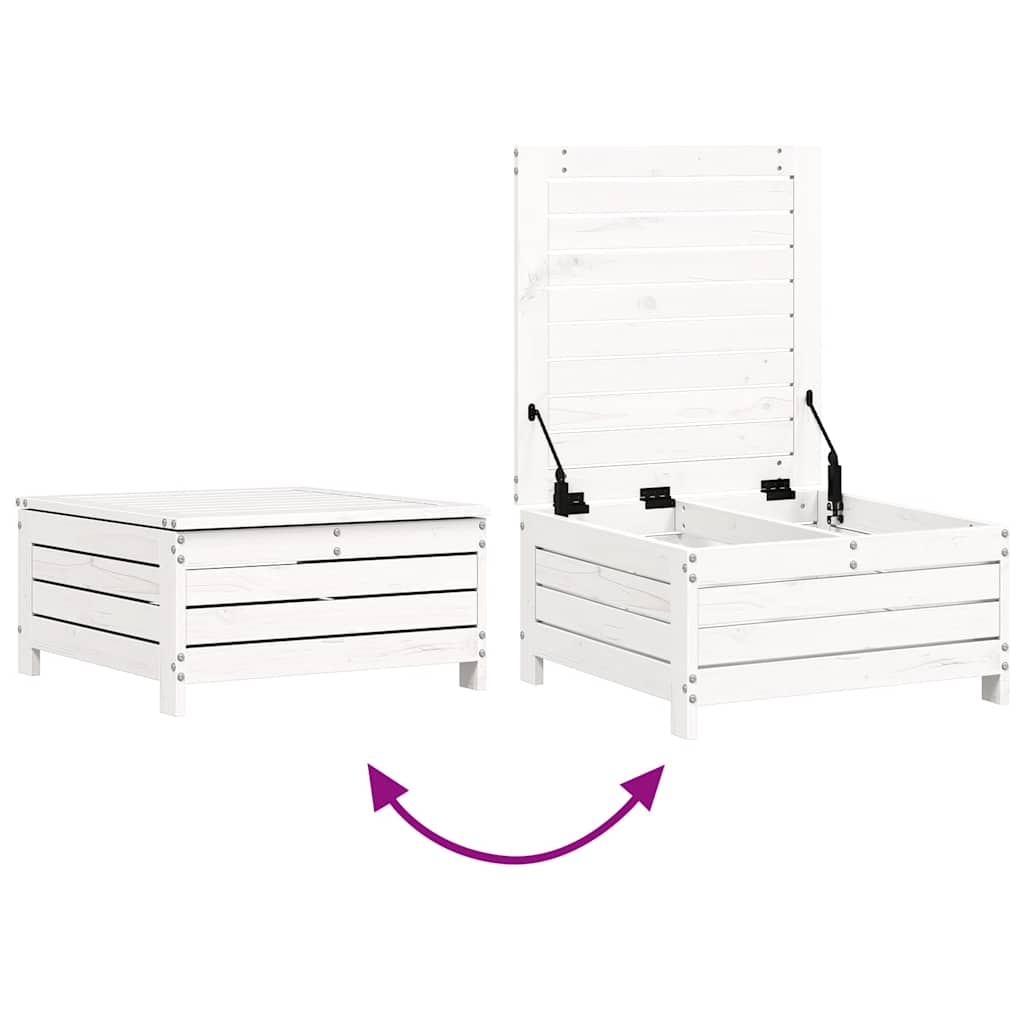 7-dijelni set vrtnih sofa bijeli od masivne borovine