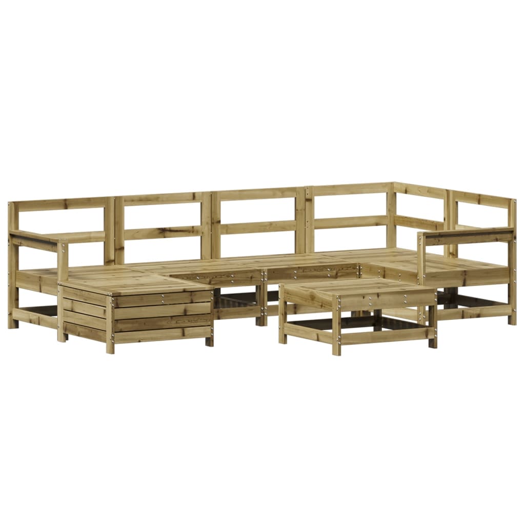 7-dijelni set vrtnih sofa od impregnirane borovine