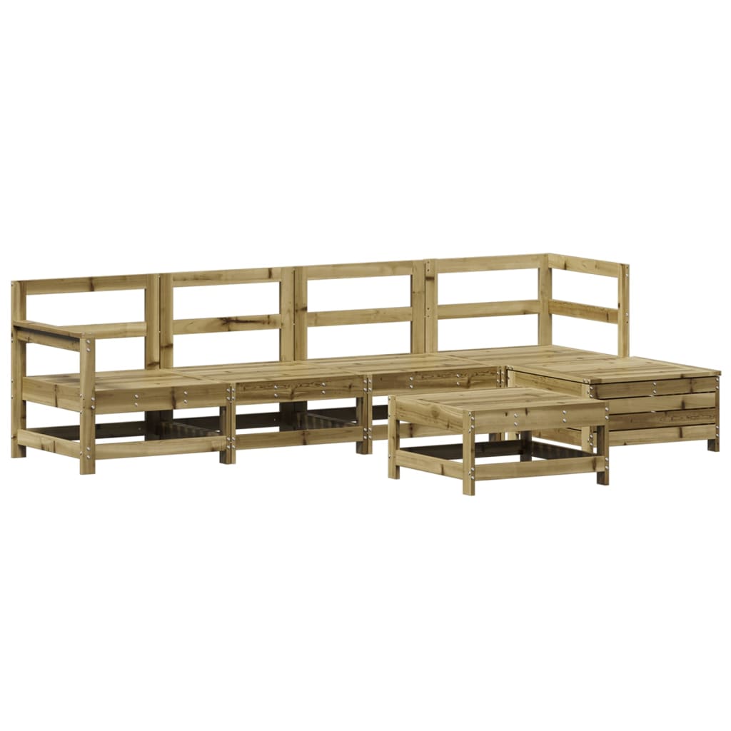 6-dijelni set vrtnih sofa od impregnirane borovine