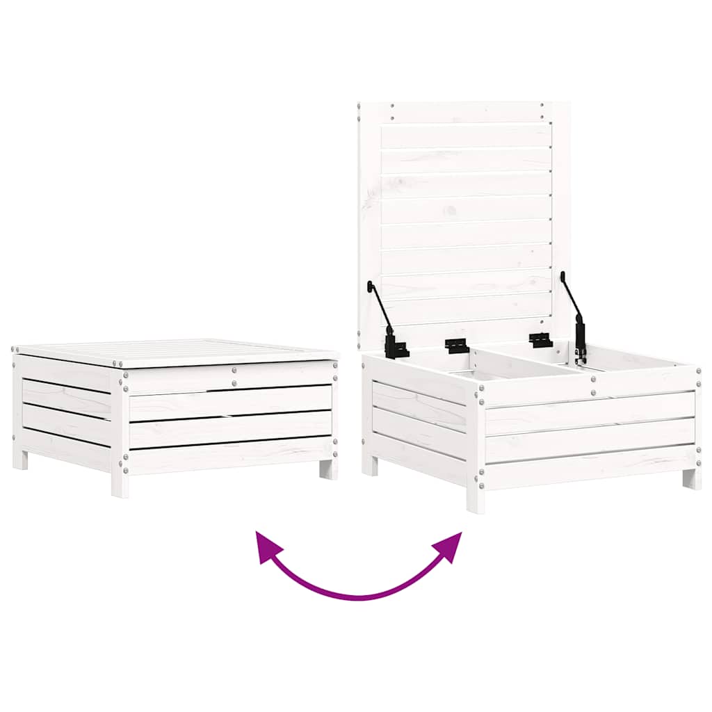 7-dijelni set vrtnih sofa bijeli od masivne borovine
