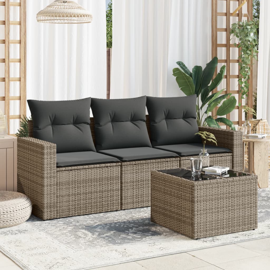 4-dijelni set vrtnih sofa od poliratana s jastucima