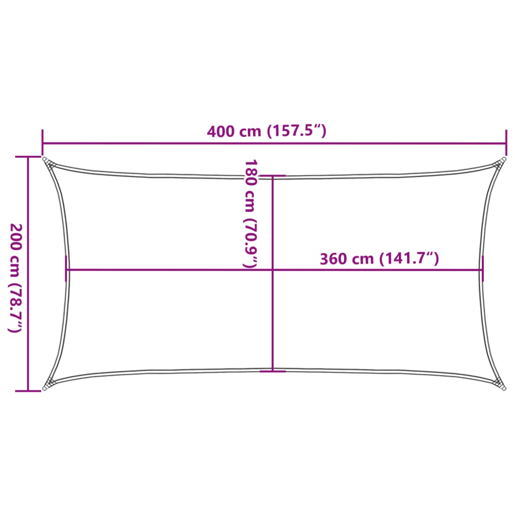 Jedro za zaštitu od sunca 160 g/m² pravokutno pijeska 2x4m HDPE