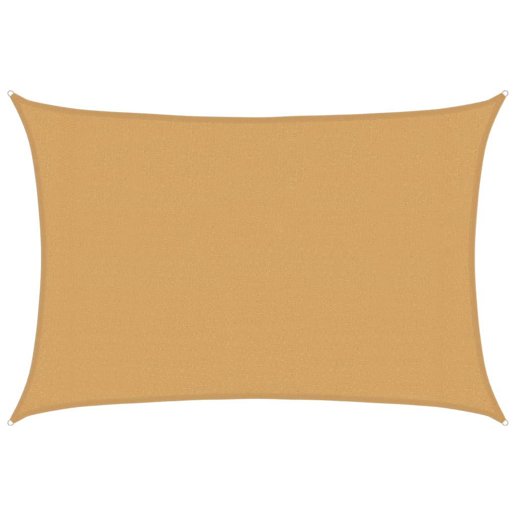 Jedro za zaštitu sunca 160 g/m² pravokutno pijeska 3x4,5m HDPE