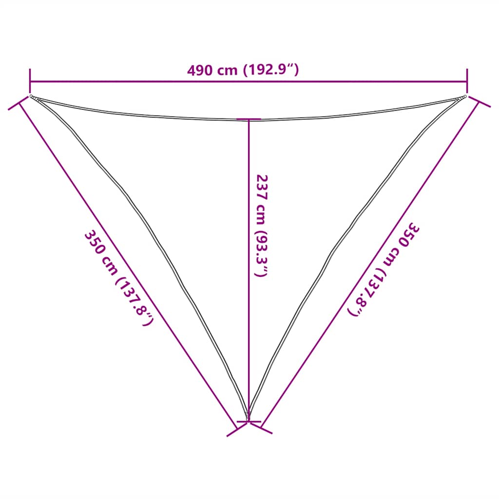 Jedro za zaštitu od sunca 160 g/m² Trokutasto pijesak 3,5x3,5x4,9 m HDPE