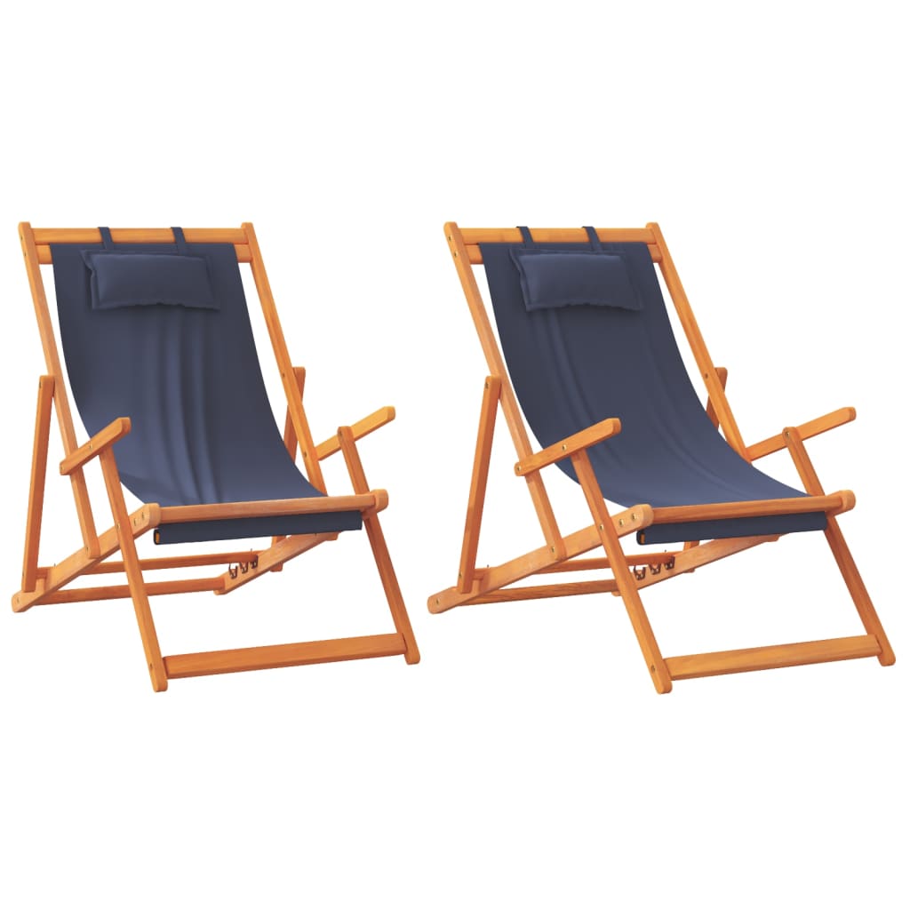 Sklopive stolice za plažu od tkanine 2 kom plave