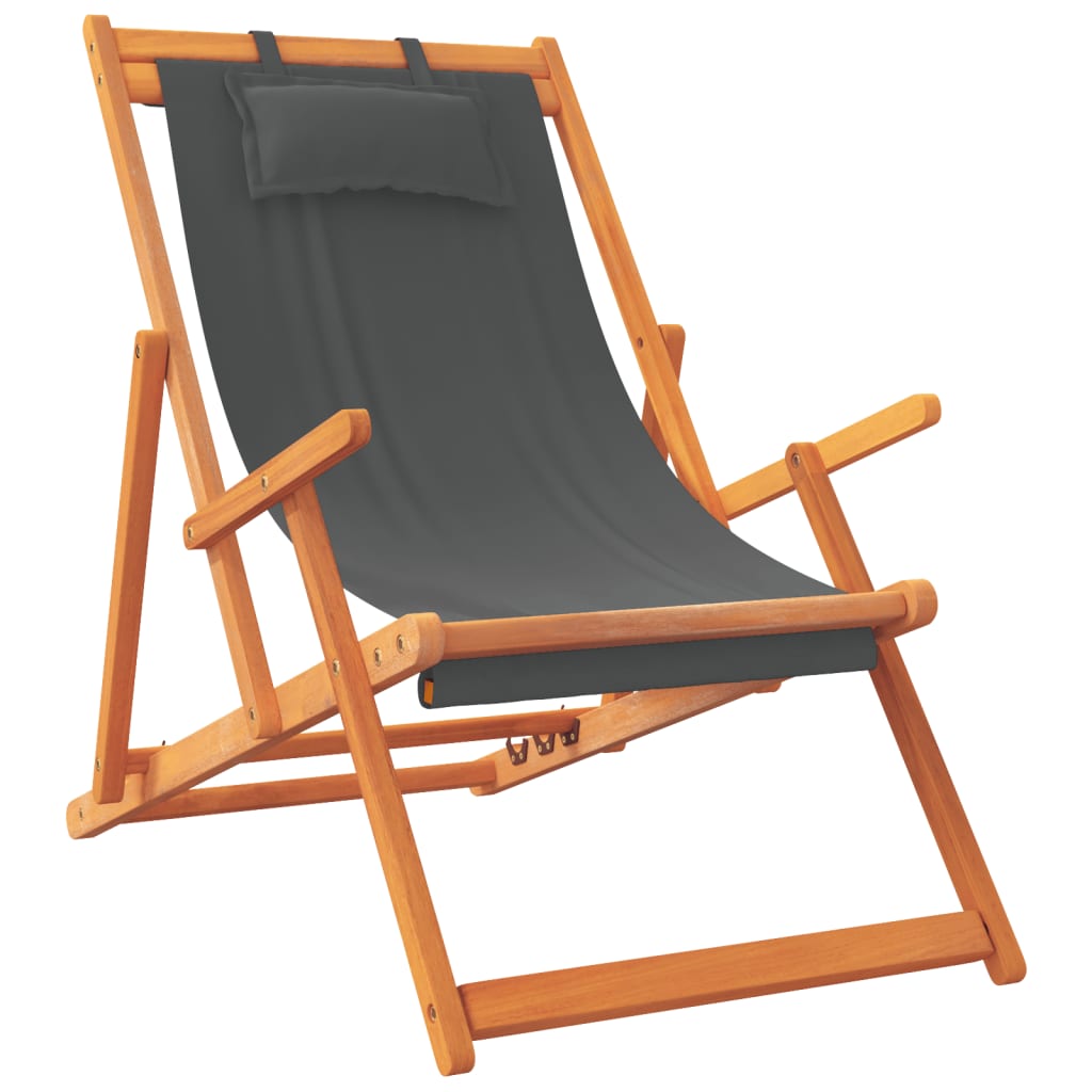 Sklopive stolice za plažu od tkanine 2 kom sive