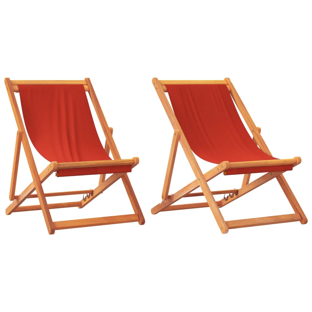 Sklopive stolice za plažu od tkanine 2 kom crvene