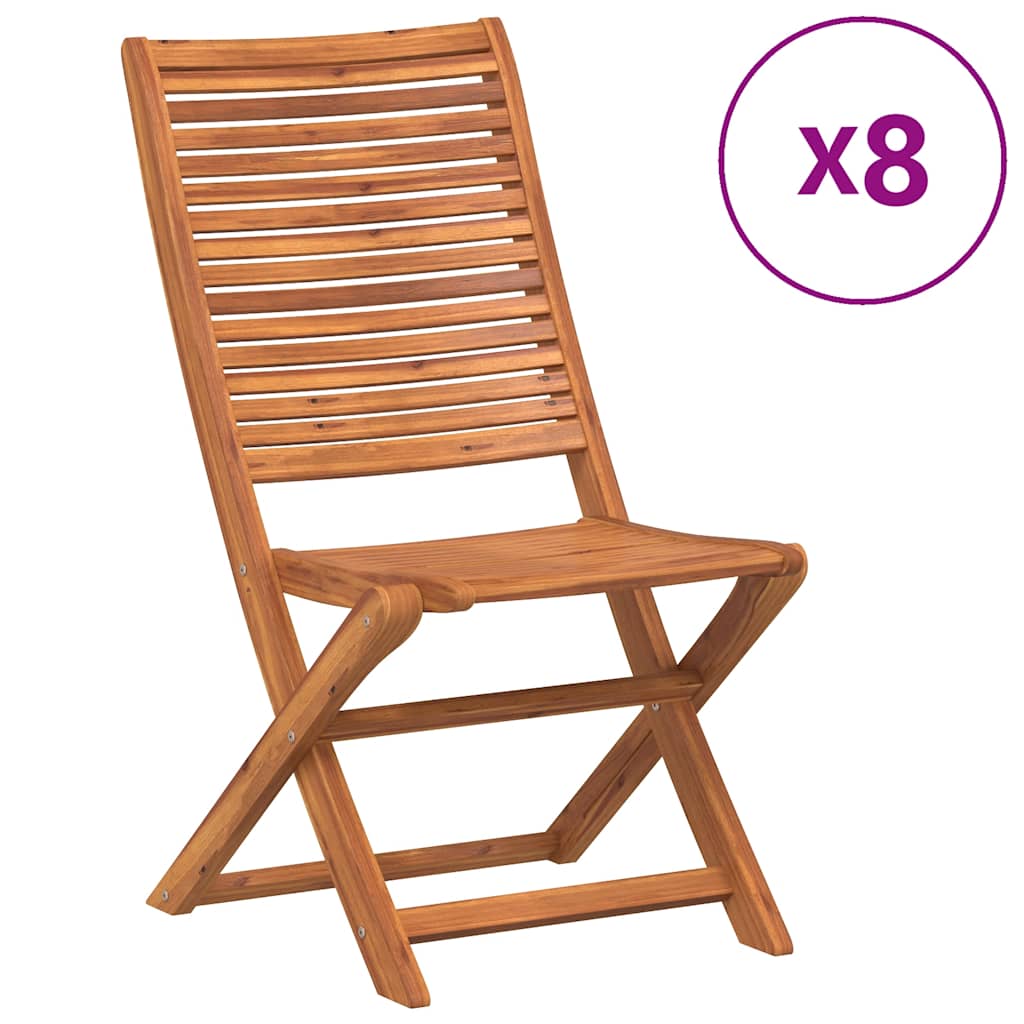 Sklopive vrtne stolice 8 kom 51x66x95 cm masivno drvo bagrema