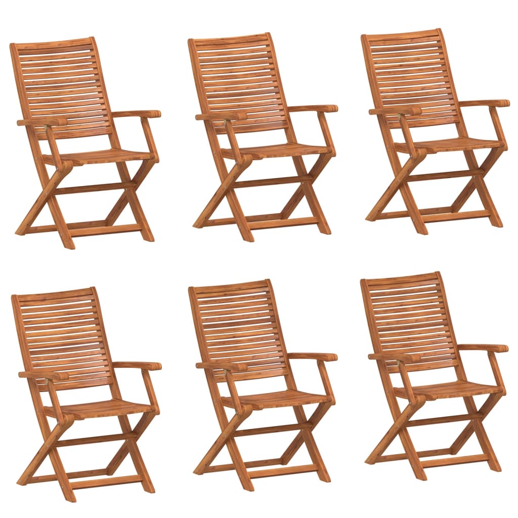 Sklopive vrtne stolice 6 kom 57x66x95 cm masivno drvo bagrema