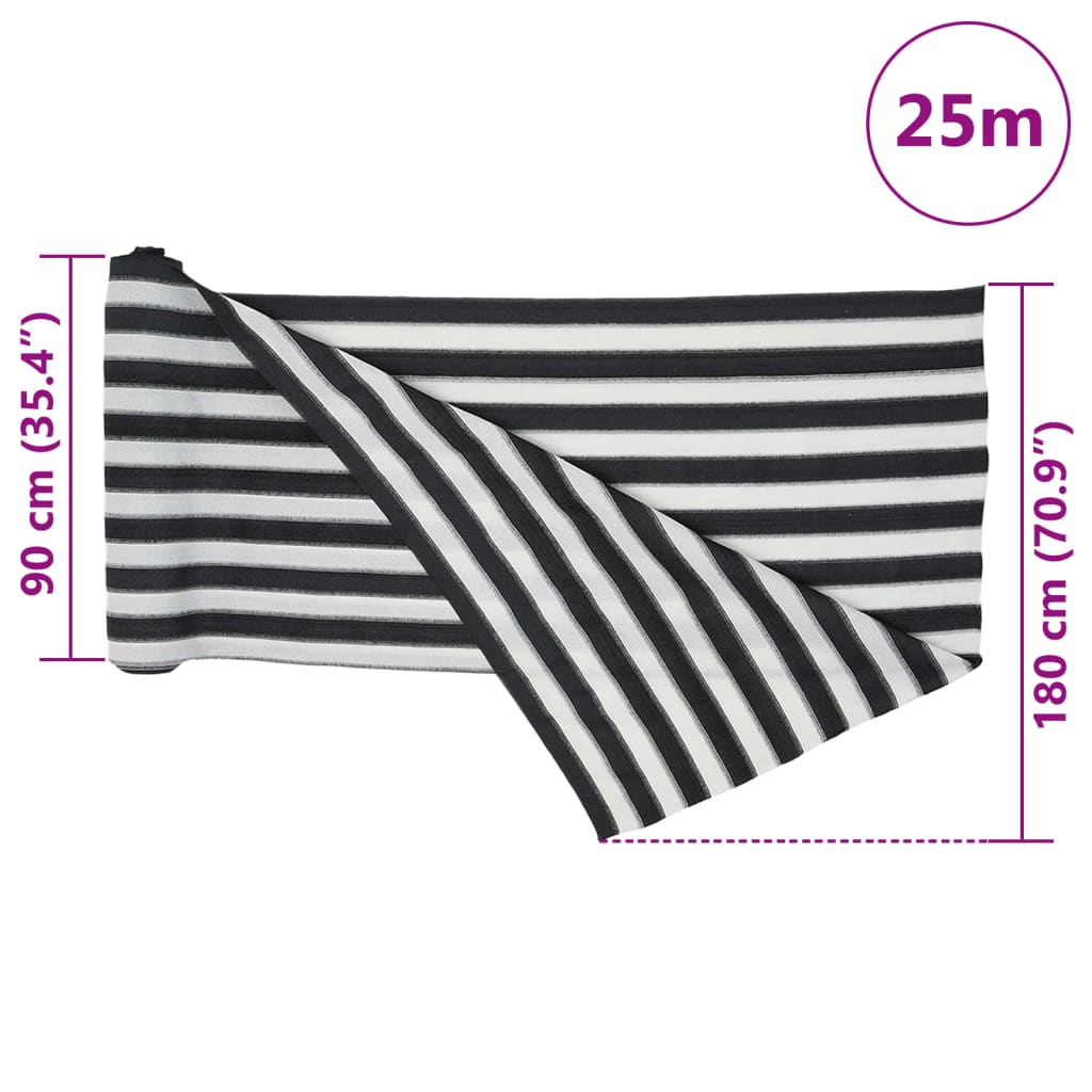 Mreža za privatnost antracit-bijela 1,8 x 25 m HDPE 75 g/m²