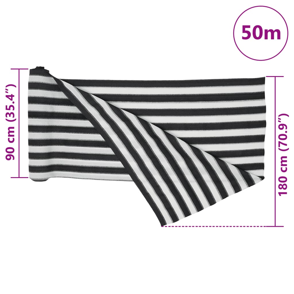 Mreža za privatnost antracit-bijela 1,8 x 50 m HDPE 75 g/m²