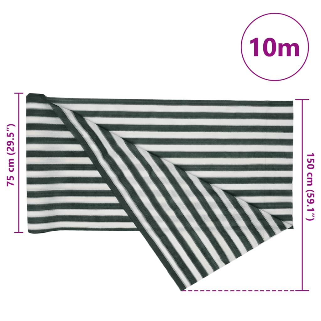Mreža za privatnost zelena-bijela 1,5 x 10 m HDPE 150 g/m²