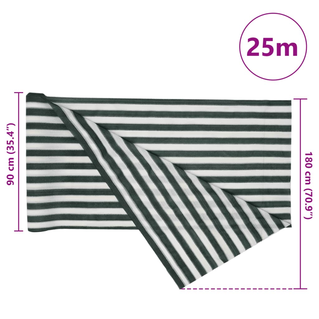 Mreža za privatnost zelena-bijela 1,8 x 25 m HDPE 195 g/m²