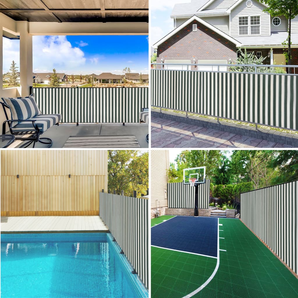 Mreža za privatnost zelena-bijela 2 x 10 m HDPE 195 g/m²