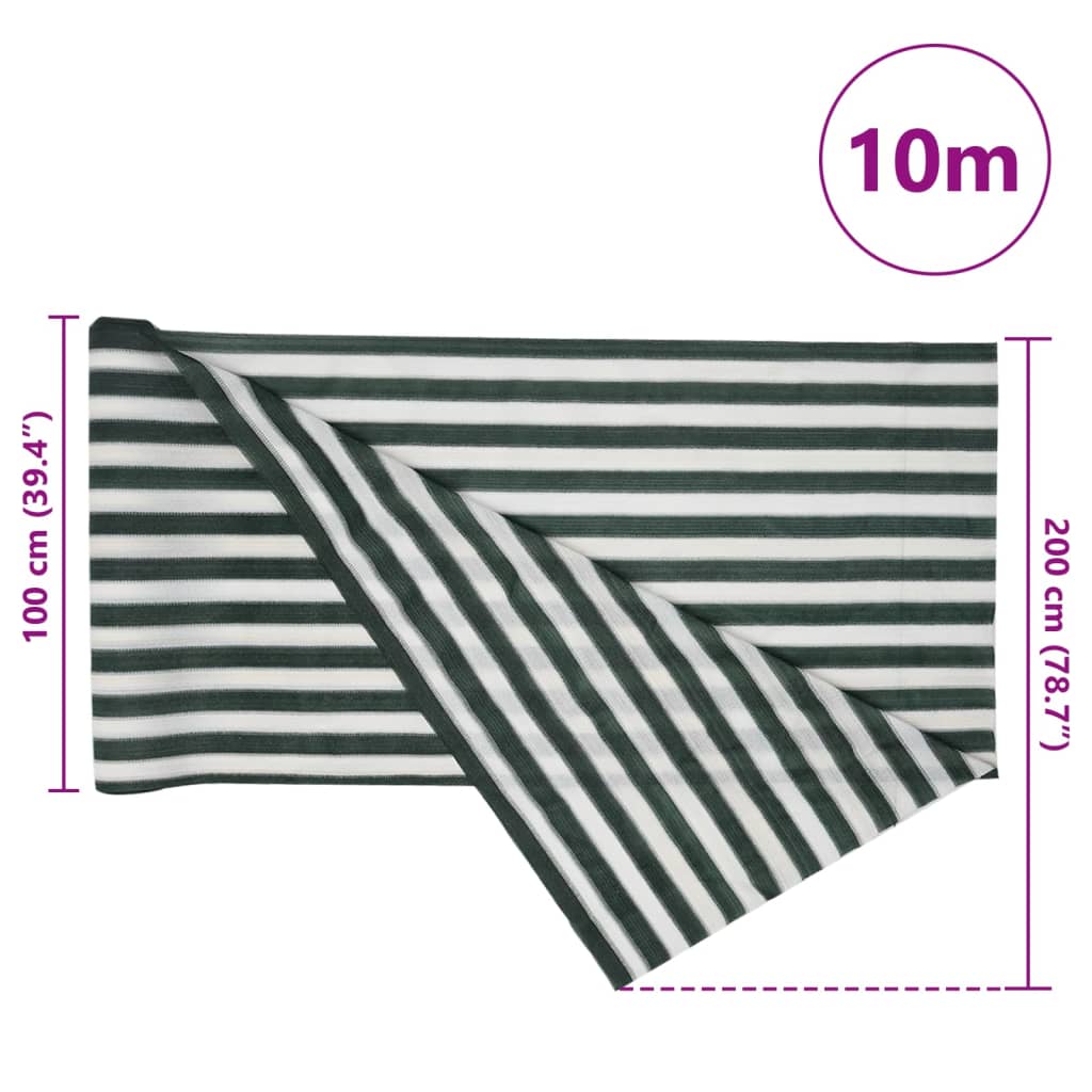 Mreža za privatnost zelena-bijela 2 x 10 m HDPE 195 g/m²