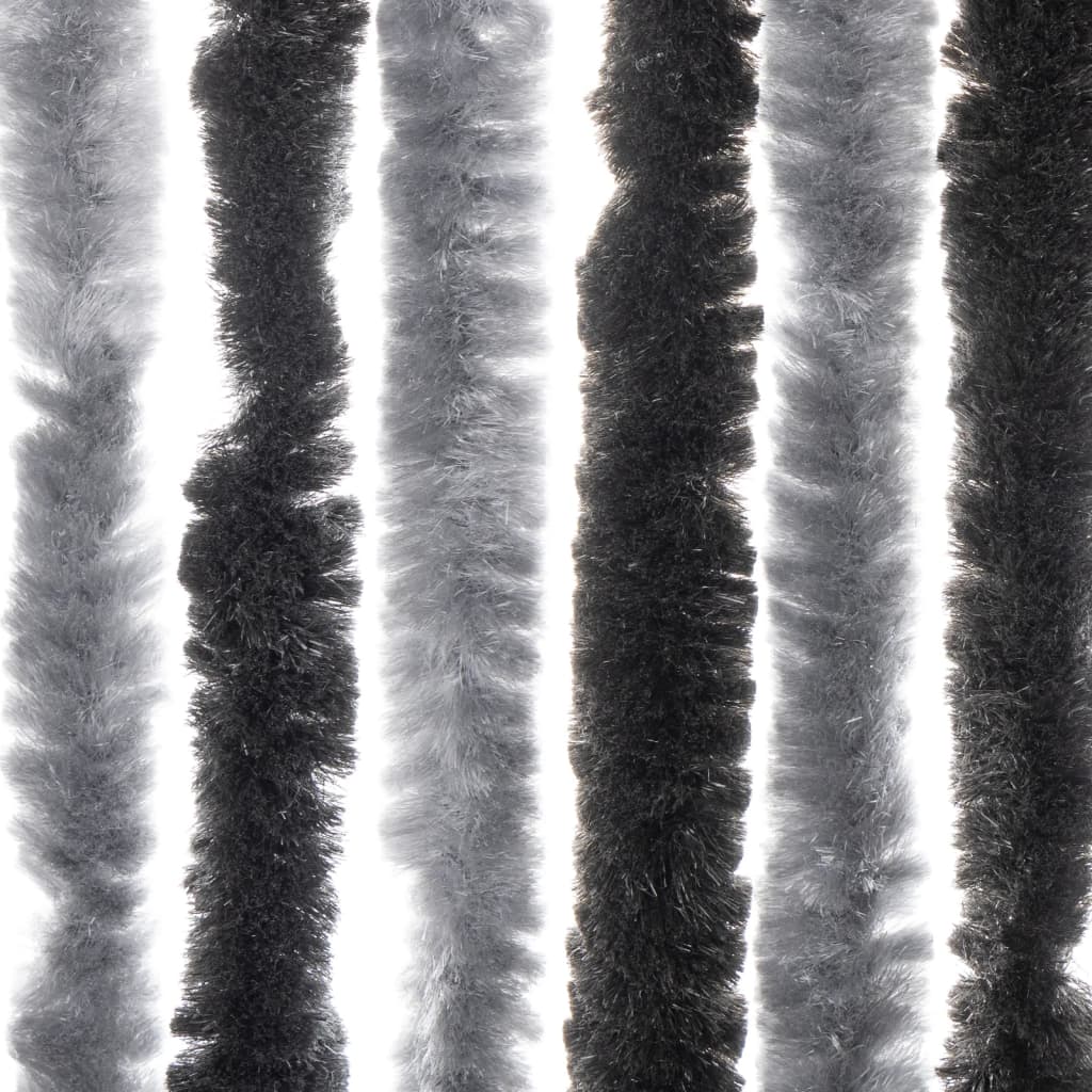 Zastor protiv muha sivo-crni 118 x 220 cm od šenila
