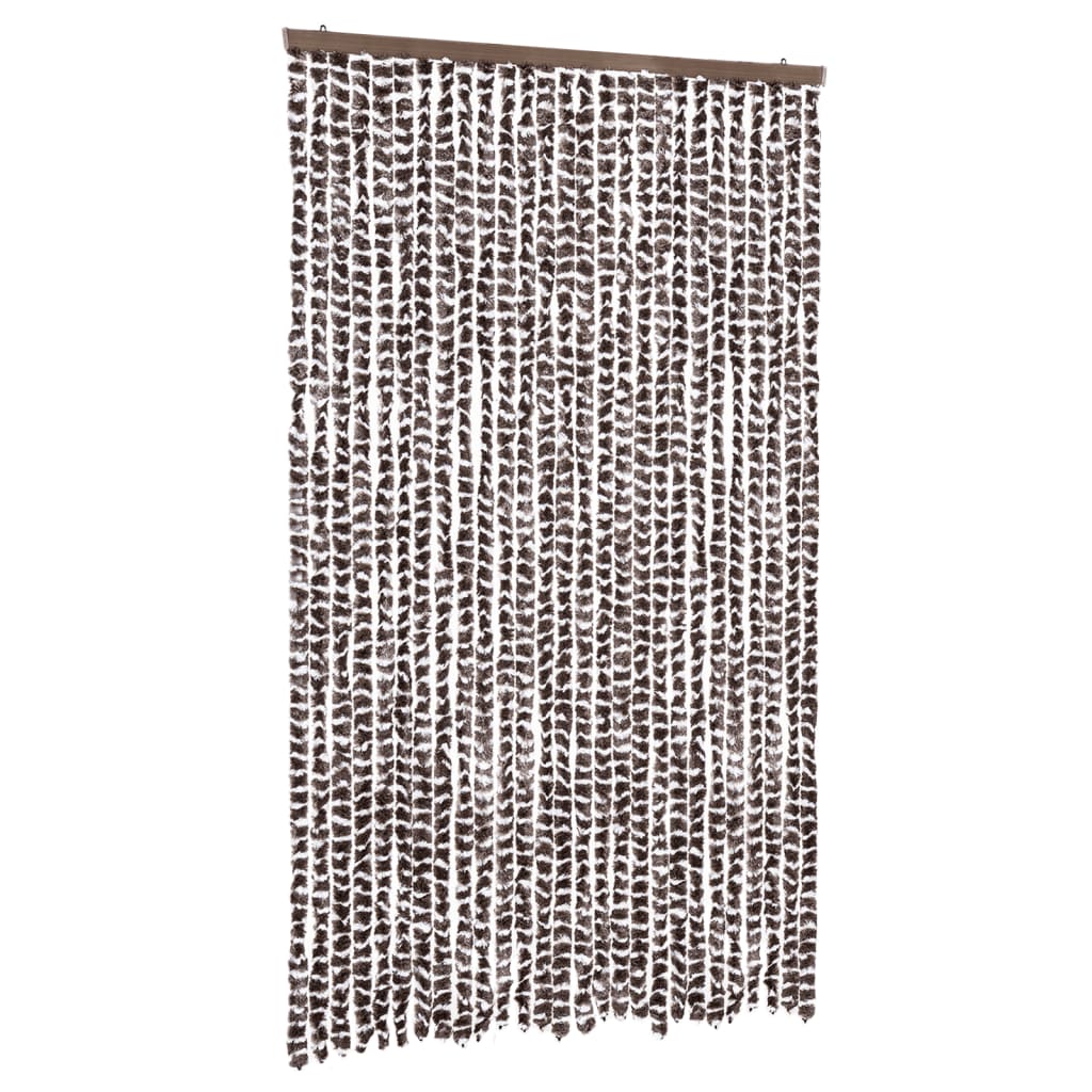 Zastor protiv muha smeđa i bijela 118 x 220 cm od šenila