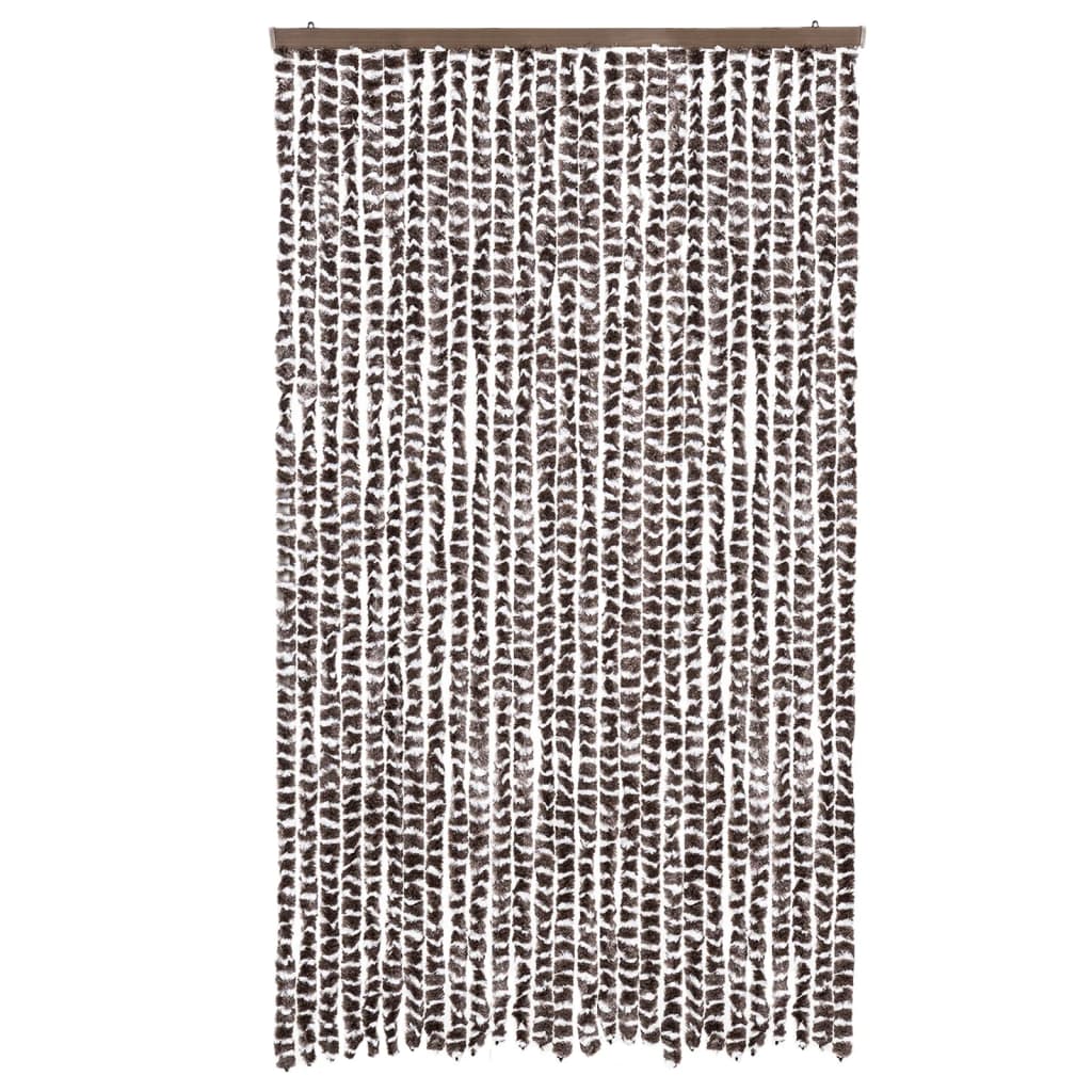 Zastor protiv muha smeđa i bijela 118 x 220 cm od šenila