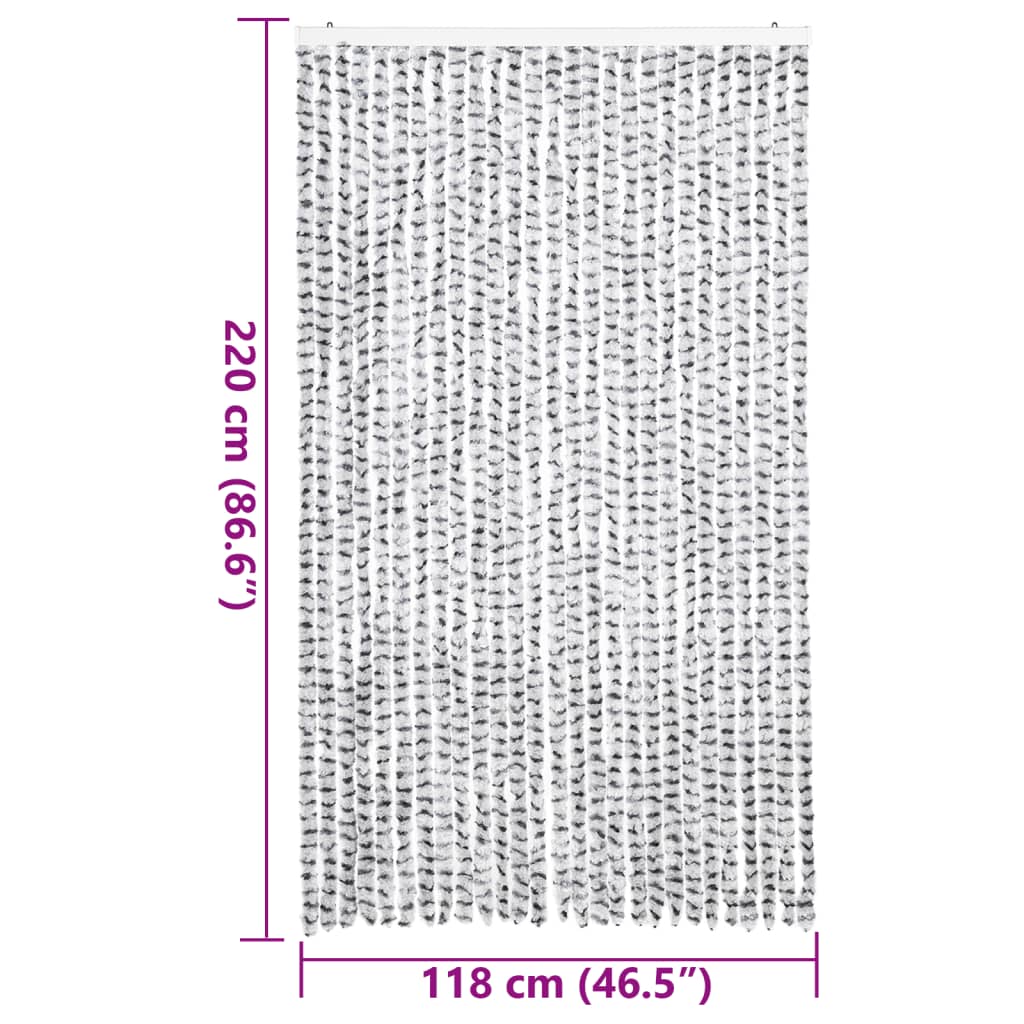 Zastor protiv muha svjetlosivi i tamnosivi 118x220 cm od šenila