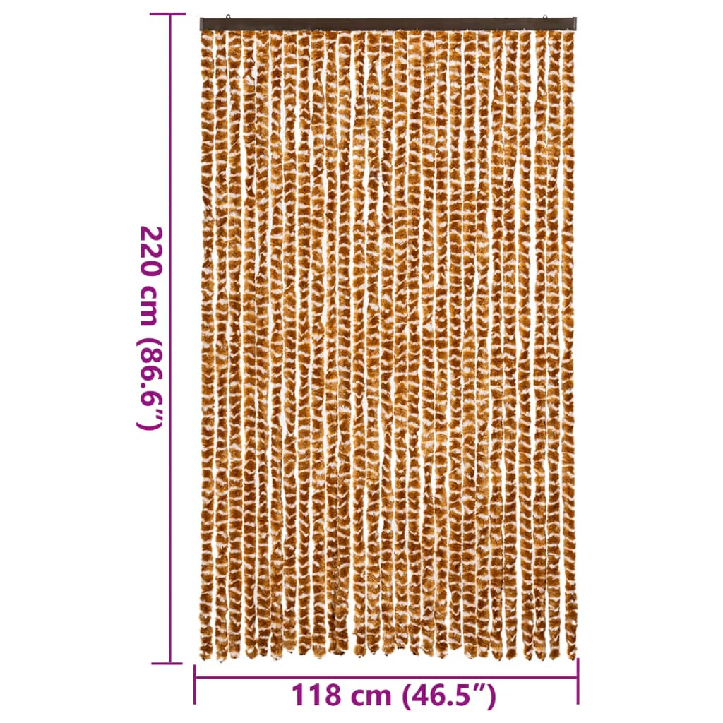 Zastor protiv muha oker-bijeli 118 x 220 cm od šenila