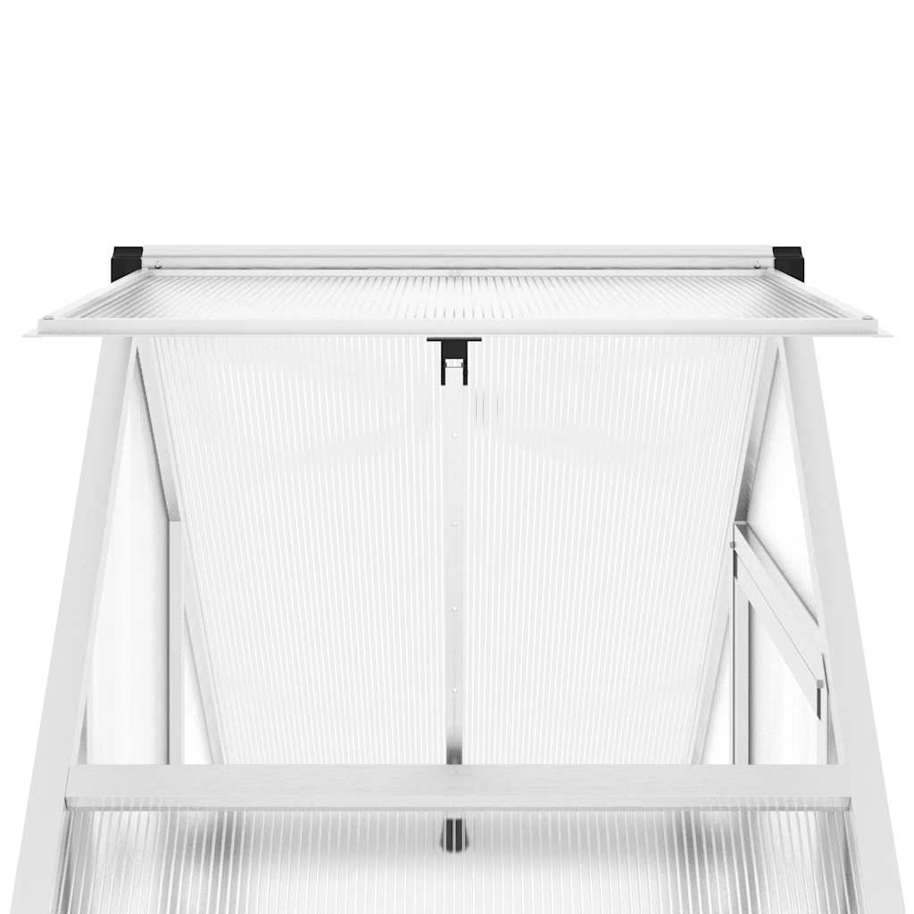 Staklenik s okvirom srebrni 169 x 58 x 195 cm aluminijski