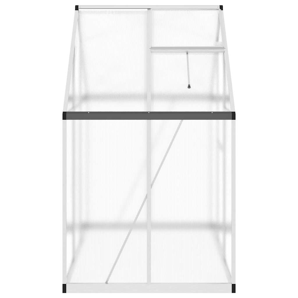 Staklenik s okvirom srebrni 169 x 114 x 195 cm aluminijski