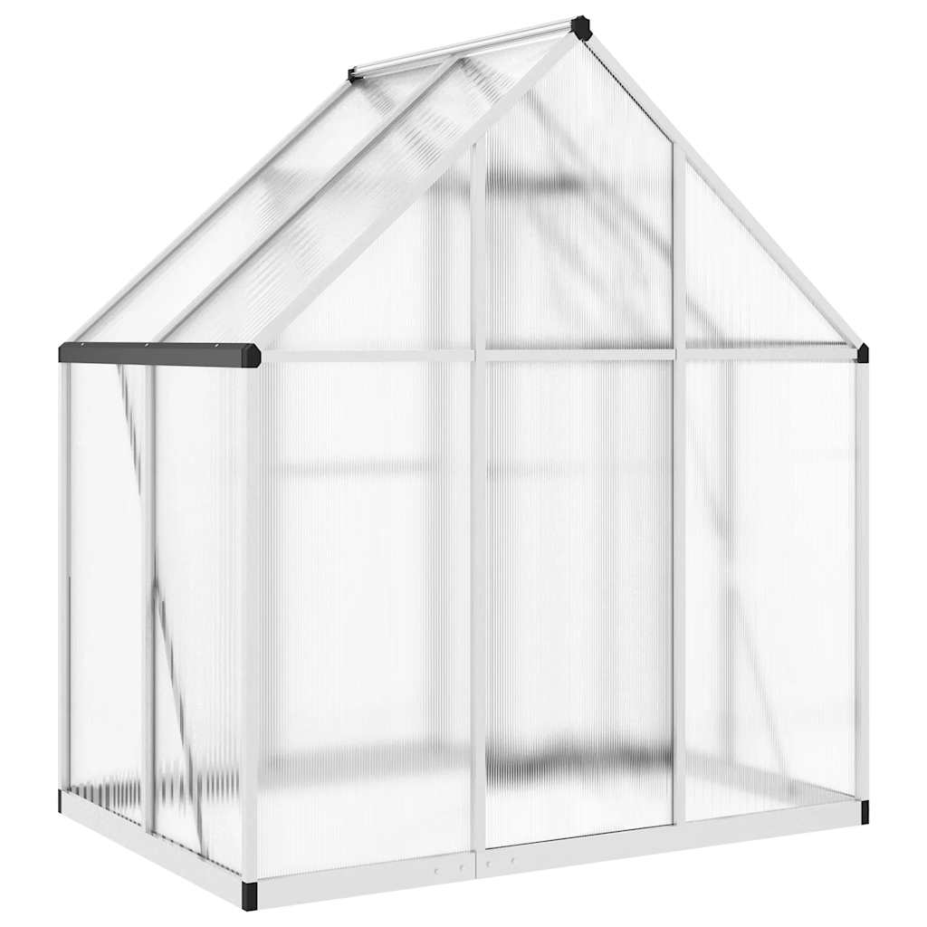 Staklenik s okvirom srebrni 169 x 114 x 195 cm aluminijski