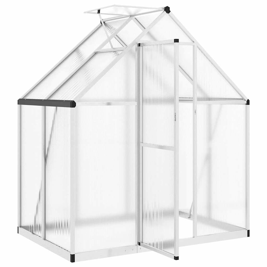 Staklenik s okvirom srebrni 169 x 114 x 195 cm aluminijski