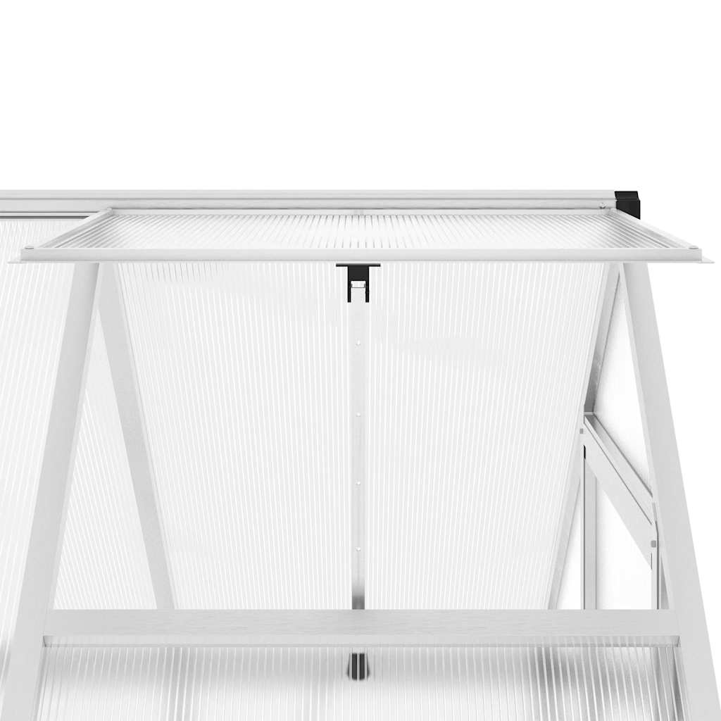 Staklenik s okvirom srebrni 169 x 114 x 195 cm aluminijski