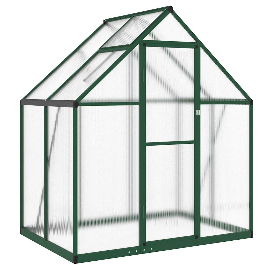 Staklenik s okvirom zeleni 169 x 114 x 195 cm aluminijski
