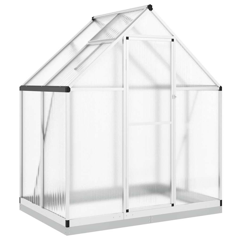 Staklenik s okvirom srebrni 169 x 114 x 202 cm aluminijski
