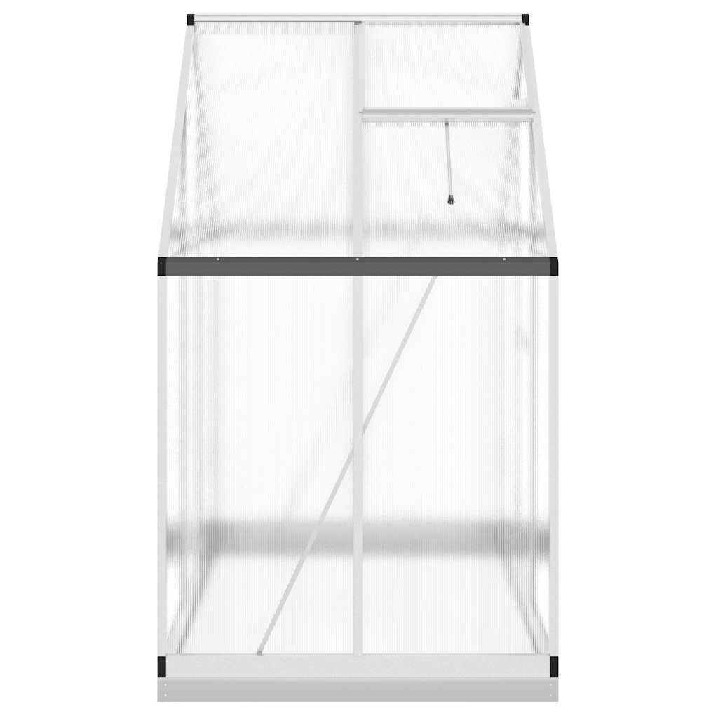 Staklenik s okvirom srebrni 169 x 114 x 202 cm aluminijski