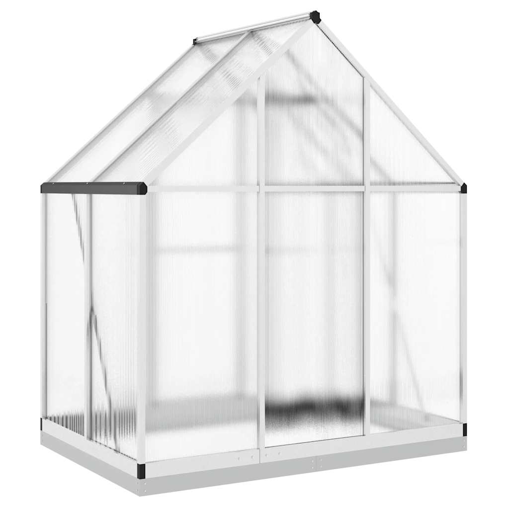 Staklenik s okvirom srebrni 169 x 114 x 202 cm aluminijski