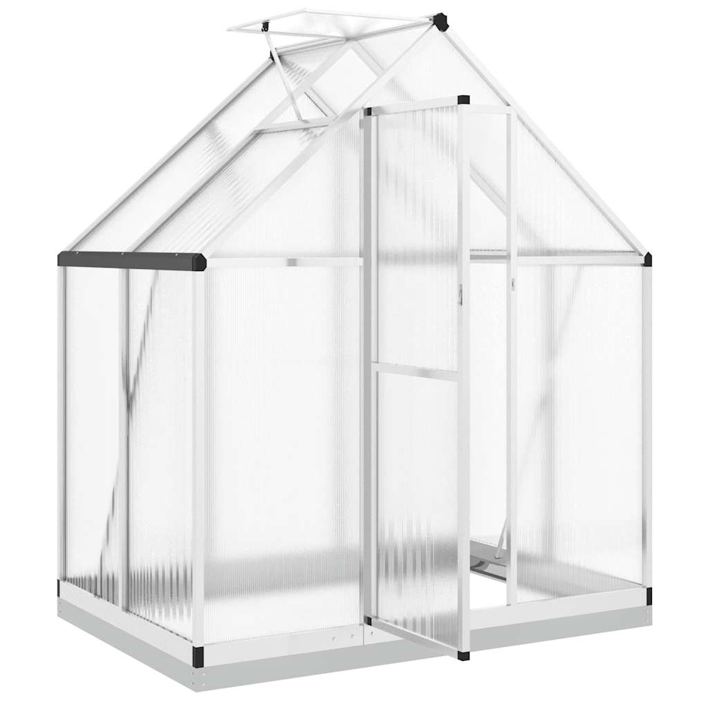 Staklenik s okvirom srebrni 169 x 114 x 202 cm aluminijski