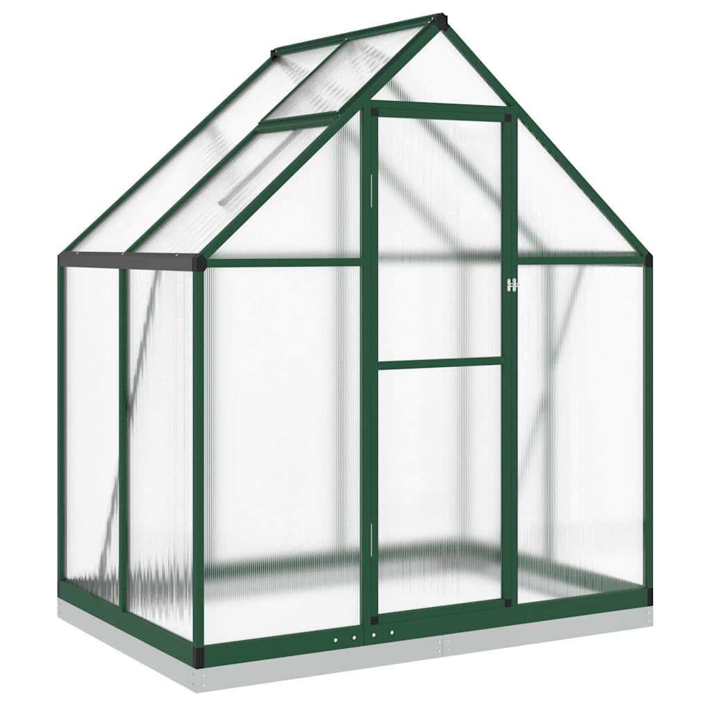 Staklenik s okvirom zeleni 169 x 114 x 202 cm aluminijski