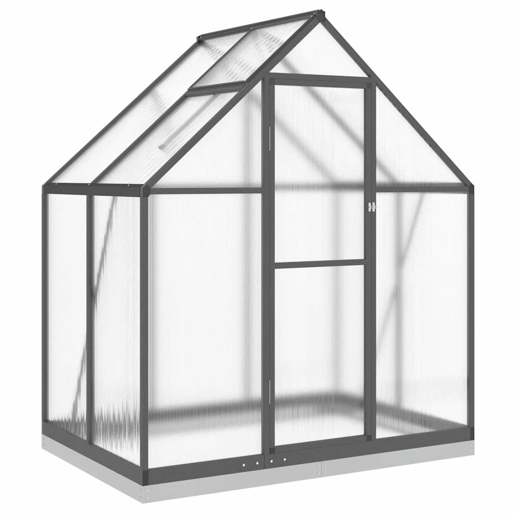 Staklenik s okvirom antracit 169 x 114 x 202 cm aluminijski