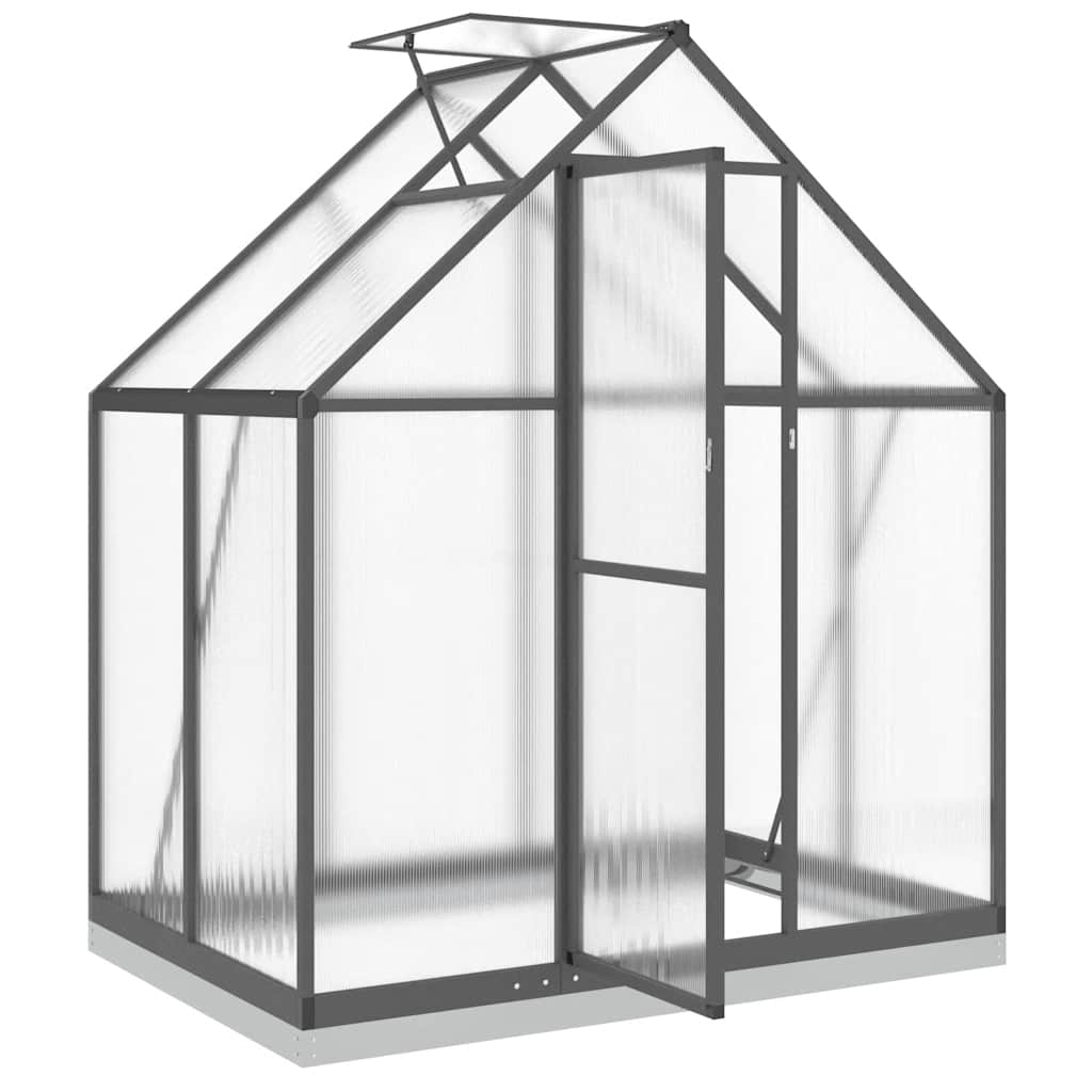 Staklenik s okvirom antracit 169 x 114 x 202 cm aluminijski