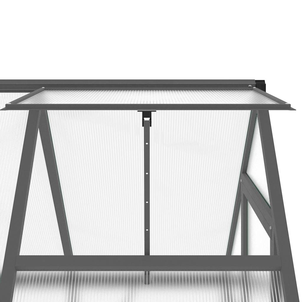 Staklenik s okvirom antracit 169 x 114 x 202 cm aluminijski