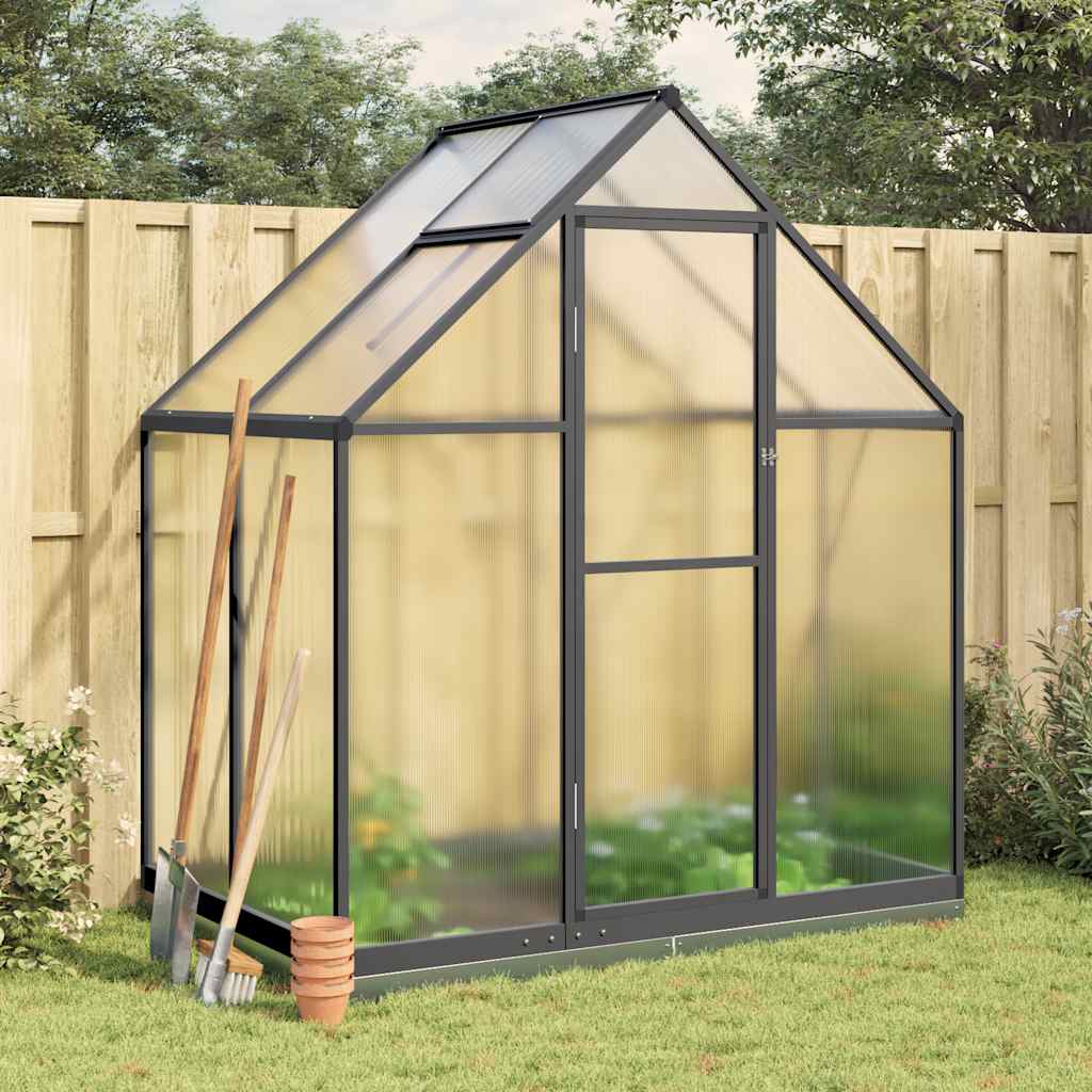 Staklenik s okvirom antracit 169 x 114 x 202 cm aluminijski