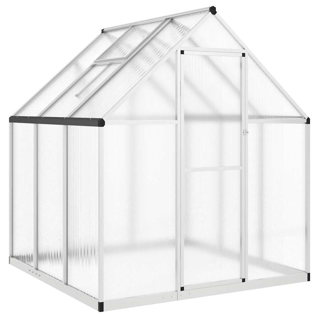 Staklenik s okvirom srebrni 169 x 169 x 195 cm aluminijski