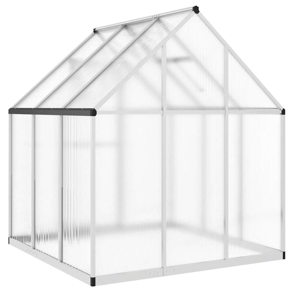 Staklenik s okvirom srebrni 169 x 169 x 195 cm aluminijski
