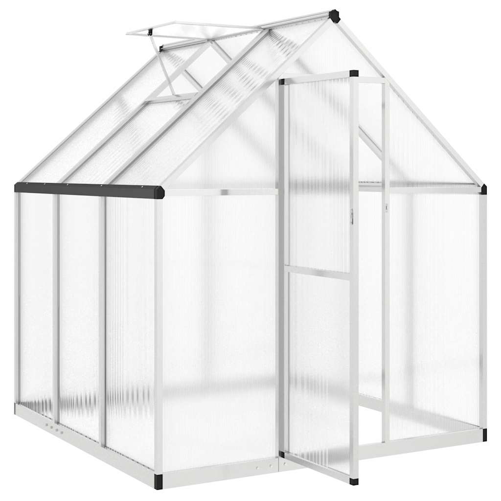 Staklenik s okvirom srebrni 169 x 169 x 195 cm aluminijski