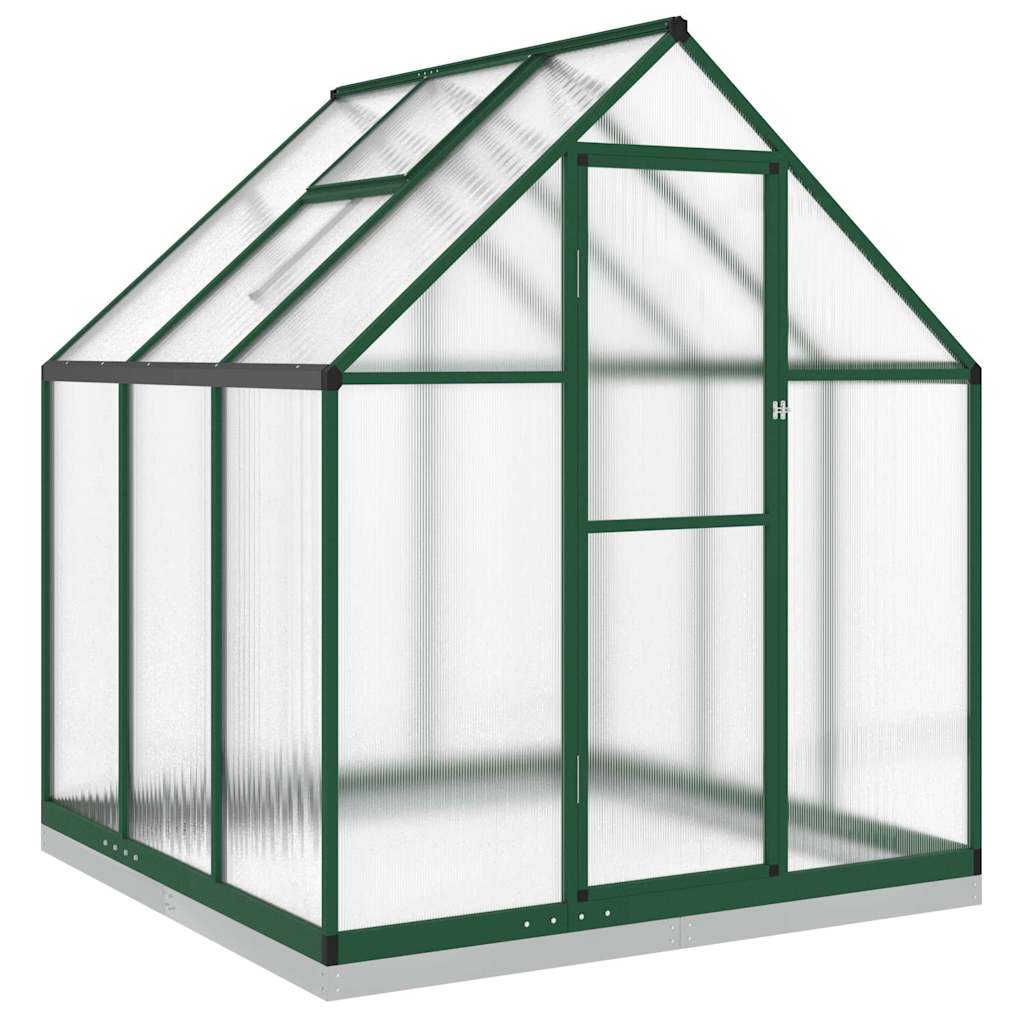 Staklenik s okvirom zeleni 169 x 169 x 202 cm aluminijski