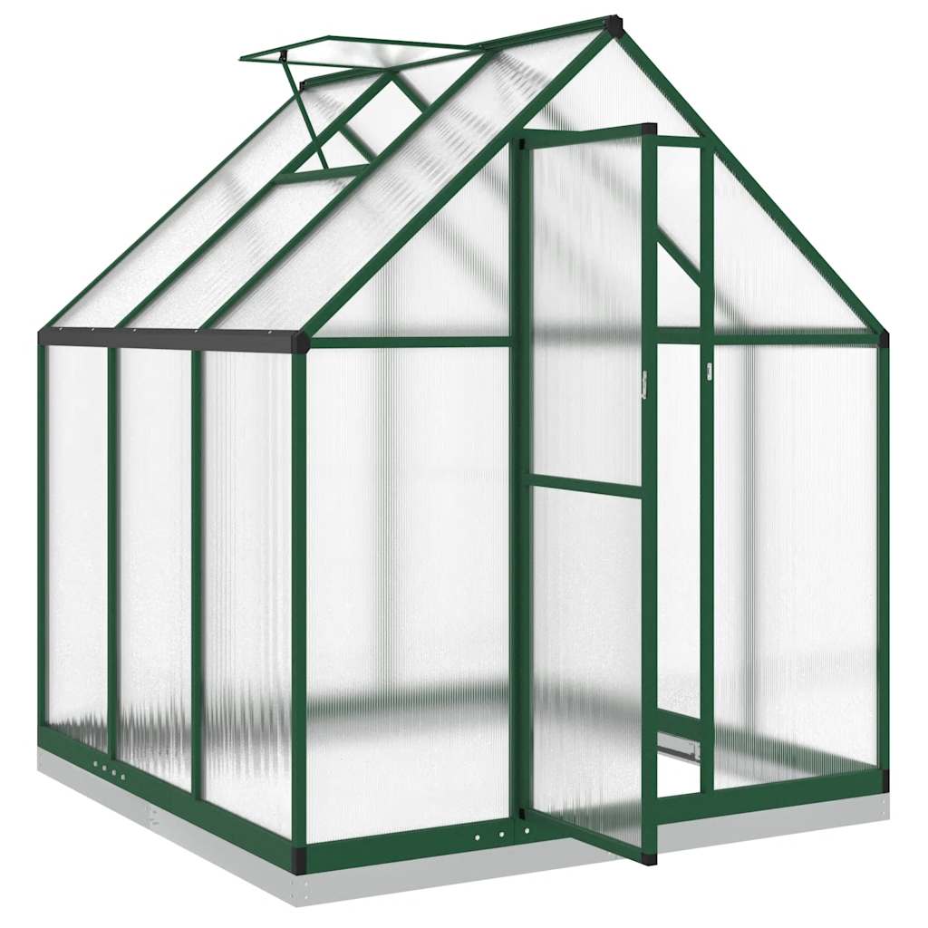 Staklenik s okvirom zeleni 169 x 169 x 202 cm aluminijski