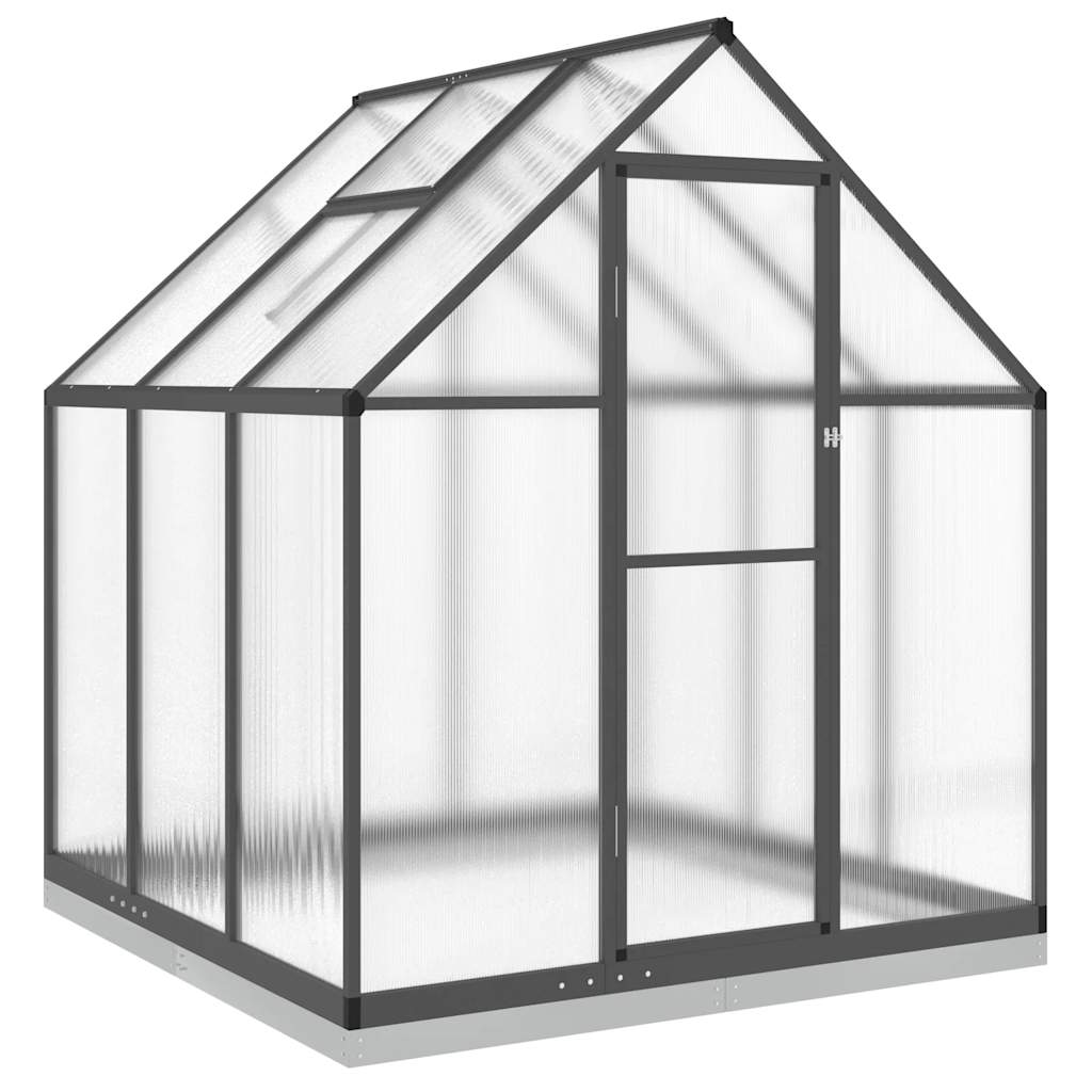 Staklenik s okvirom antracit 169 x 169 x 202 cm aluminijski