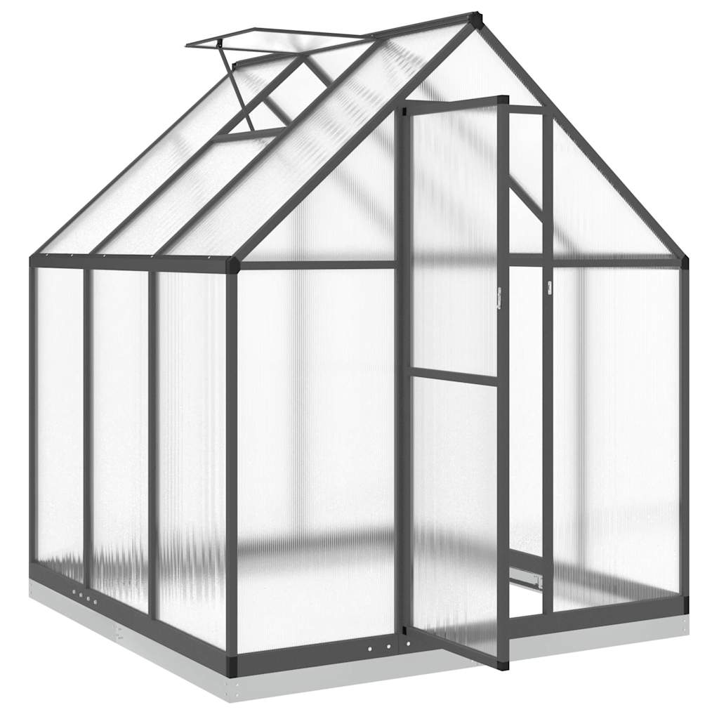 Staklenik s okvirom antracit 169 x 169 x 202 cm aluminijski