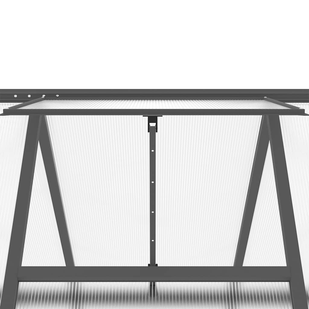 Staklenik s okvirom antracit 169 x 169 x 202 cm aluminijski