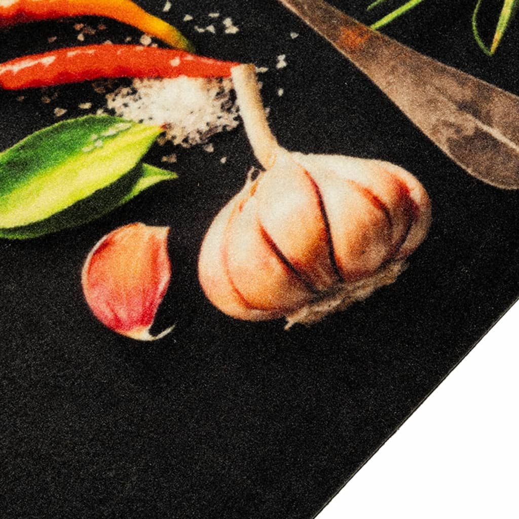 Kuhinjski tepih perivi s uzorkom začina 60 x 180 cm baršunasti